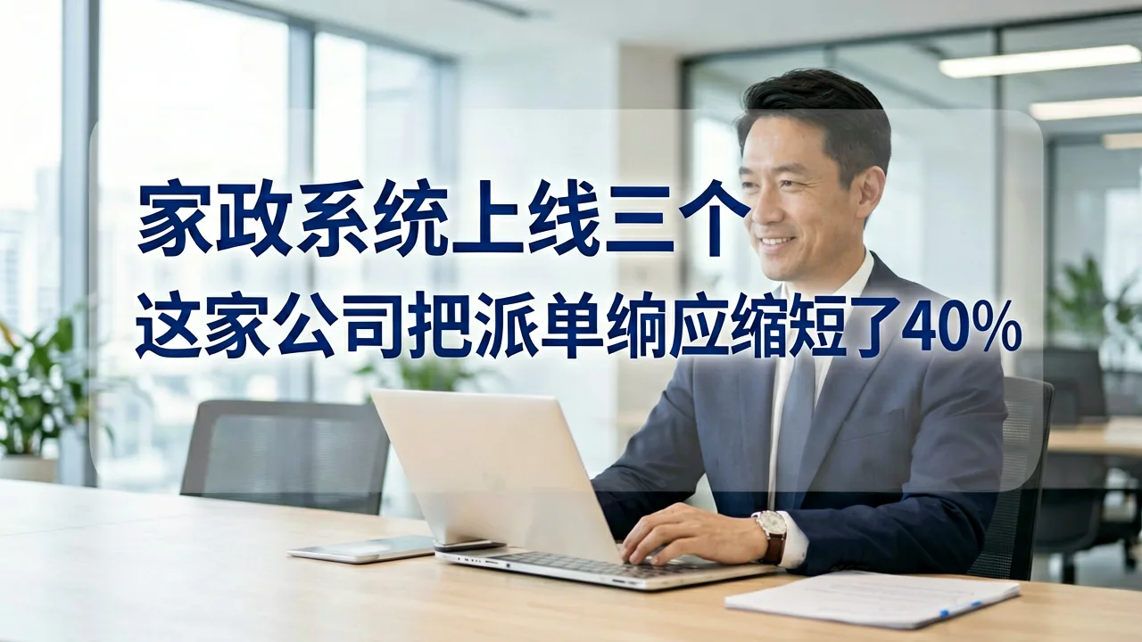 家政系统上线三个月，这家公司把派单响应缩短了40%